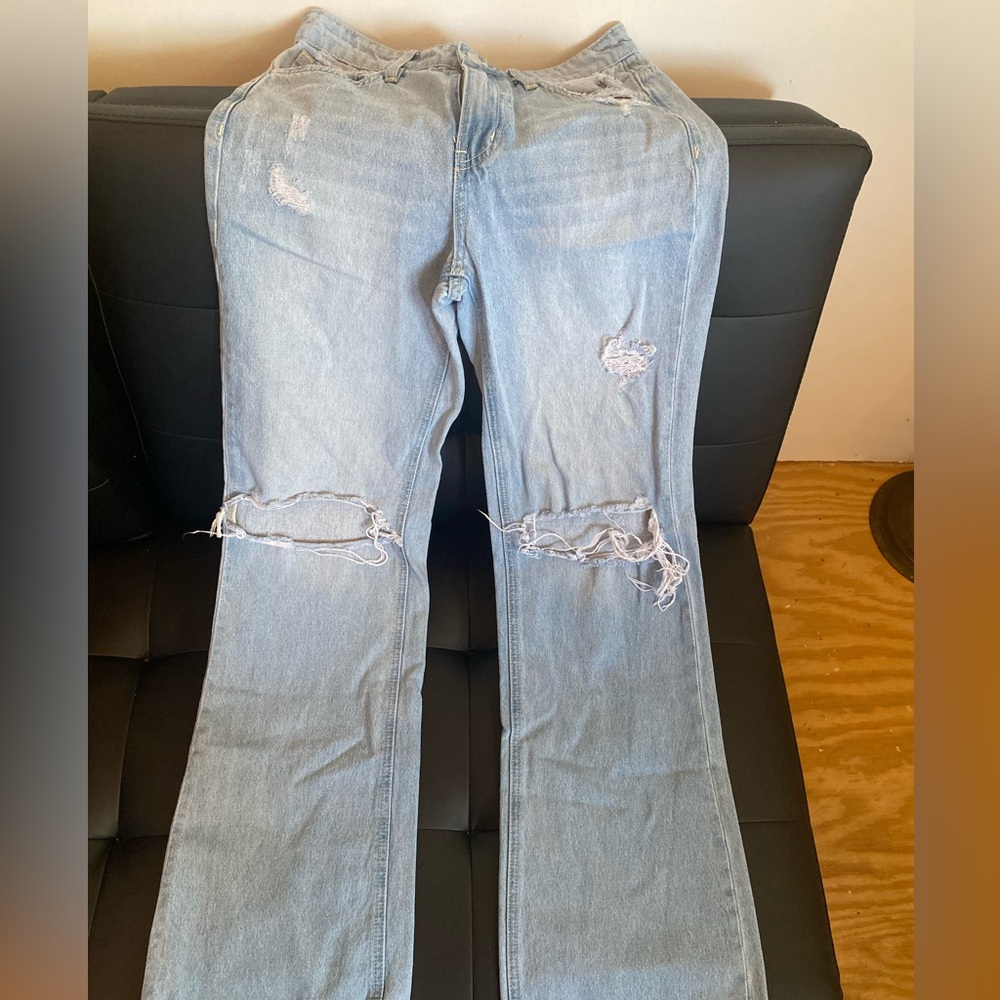 Light Blue Distressed Women's Jeans